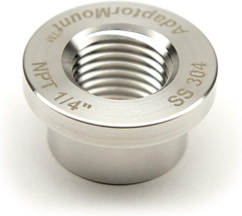 AdaptorMount 1/4" NPT Stainless Steel 304 Female Threaded Stepped Weld Bung Mounting Fitting (OD 0.7") with Top Head (OD 1.0") - Image 4